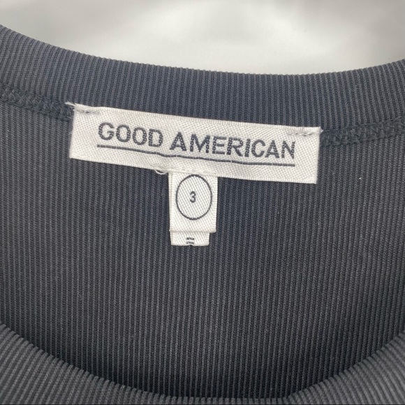 Good American NWT Micro Rib Tank Sleeveless Black Tank Top Size 3 Large 10 New - Picture 5 of 8